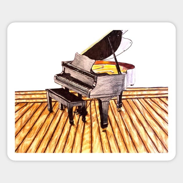 Grand Piano Sticker by lisaeldred